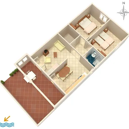 Apartments By The Sea Mandre, Pag - 523 * Колан