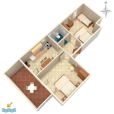 Apartments By The Sea Mandre, Pag - 523 Апартаменты *